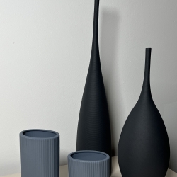 Moderne Vase schwarz Minimalismus Stil Decor Keramik  Ornamente 