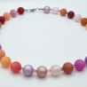 Polariskette Rosa Lila Perlen und Kristallen | Perlenkette (840)