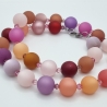 Polariskette Rosa Lila Perlen und Kristallen | Perlenkette (840)