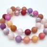Polariskette Rosa Lila Perlen und Kristallen | Perlenkette (840)