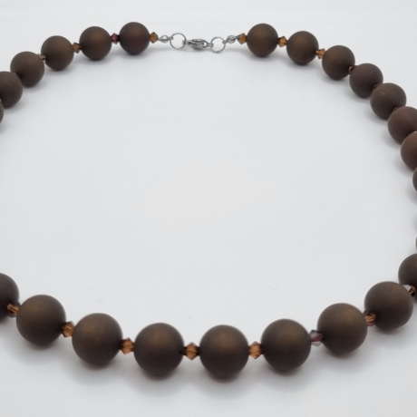Polariskette Braun Dunkelbraun Kristallen | Perlenkette (840)