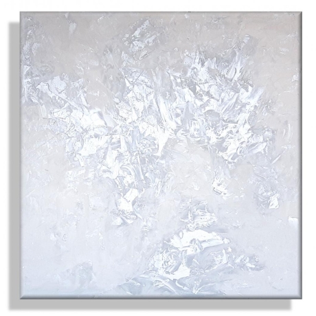 MK1 Art Bild Leinwand Abstrakt Kunst Malerei Acrylbild silber