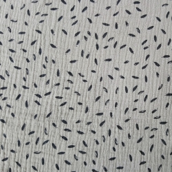 Musselin kleine Federn beige/schwarz