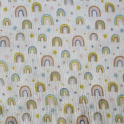 Musselin Regenbogen natur