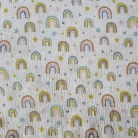 Musselin Regenbogen natur