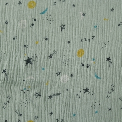 Musselin Galaxie helles salbeigrün
