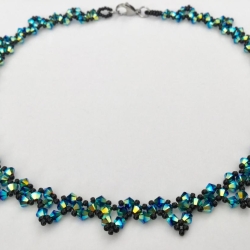 Kette mit  Biconen  jet AB 2x