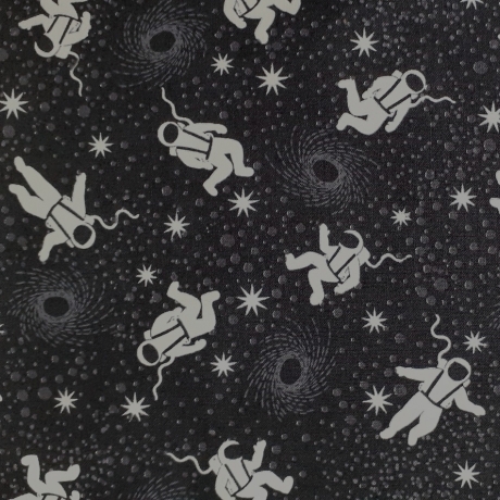 Space Glow - glow astronauts on black 