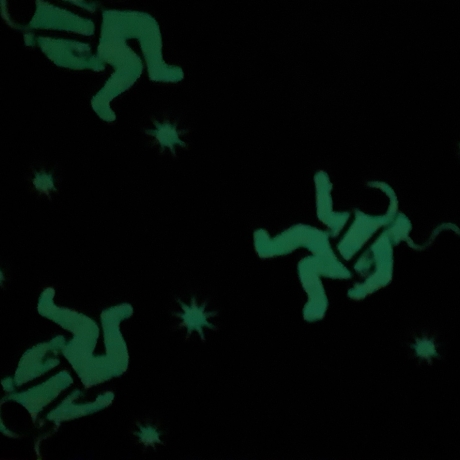 Space Glow - glow astronauts on black 