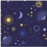 Celestial metallic skies on midnight blue