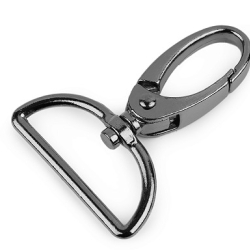 2x Karabinerhaken 30 mm schwarz-silber Karabiner für Taschen