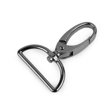 2x Karabinerhaken 30 mm schwarz-silber Karabiner für Taschen