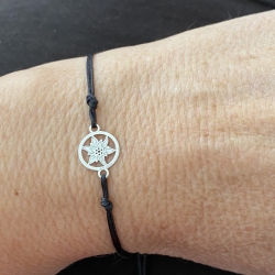 Armband Edelweiß 925 Silber Makramee