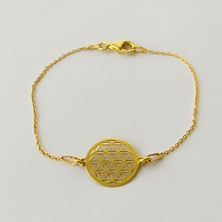 Armband Blume des Lebens vergoldetes Silber 925