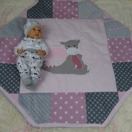 8-eckige Krabbeldecke und Bettschlange als Set