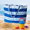 große Strandtasche -blau weiß gestreifte Badetasche Damen-maritim
