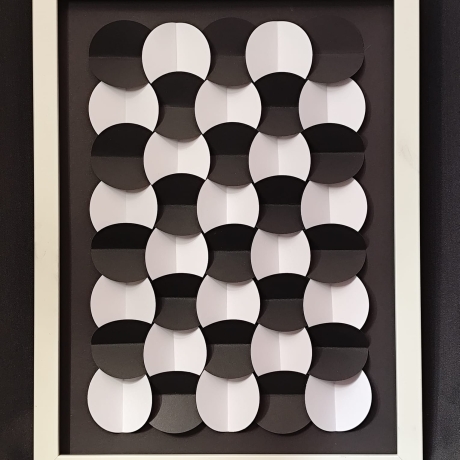 3D-Wandbild 30x40 cm | Papierkunst | Schwarz-Weiß | Handmade