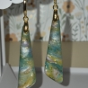 Statement Ohrringe Apatit-Optik – Polymer Clay - Edelstein-Imitat