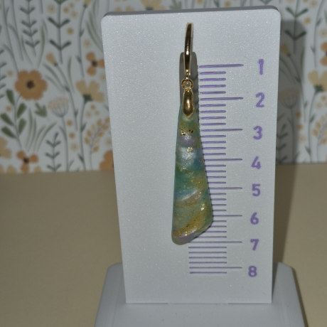 Statement Ohrringe Apatit-Optik – Polymer Clay - Edelstein-Imitat