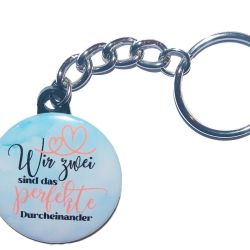 Liebesspruch Schlüsselanhänger 25 mm Kette