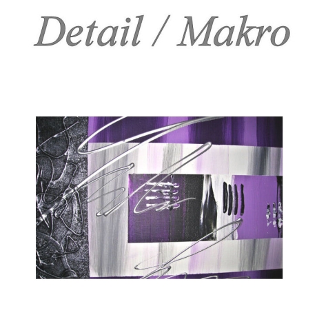 MK1 Art Bild Leinwand Abstrakt Kunst Malerei Acrylbild lila