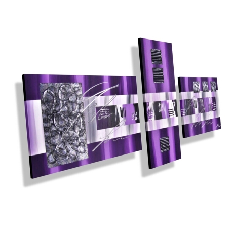 MK1 Art Bild Leinwand Abstrakt Kunst Malerei Acrylbild lila