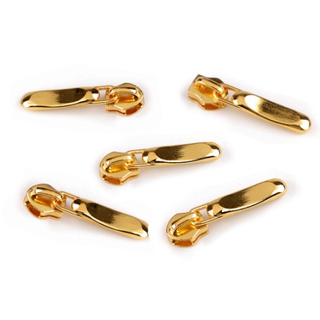 2x Zipper gold GELBgold formschön 5 mm Schiene Schieber ab 2 St.