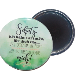 Liebesspruch Taschenspiegel 59 mm Metall Liebe 