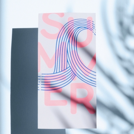 Mini-Poster SUNNY, moderner Kunstdruck, nachhaltiger Siebdruck