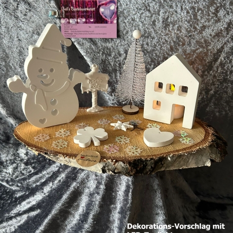 Winterlandschaft, Schneemann, Nord Pole, Kleeblatt, Herz
