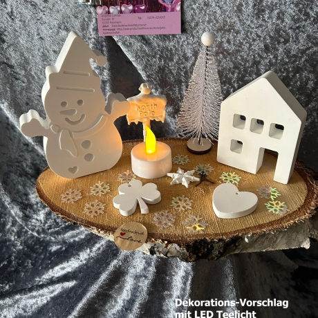 Winterlandschaft, Schneemann, Nord Pole, Kleeblatt, Herz