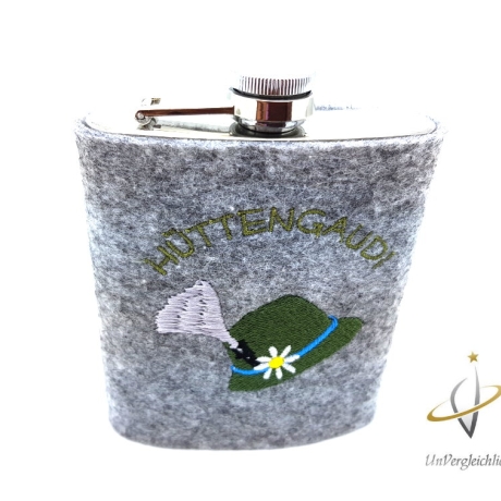 Flachmannhülle * Platzhirsch * Hülle Flachmann Filz Jäger