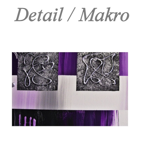 MK1 Art Bild Leinwand Abstrakt Kunst Malerei Acrylbild lila