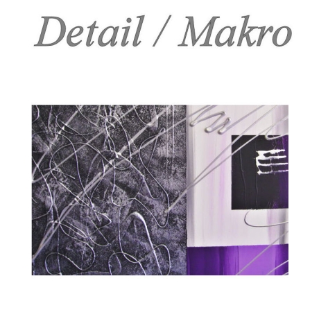 MK1 Art Bild Leinwand Abstrakt Kunst Malerei Acrylbild lila