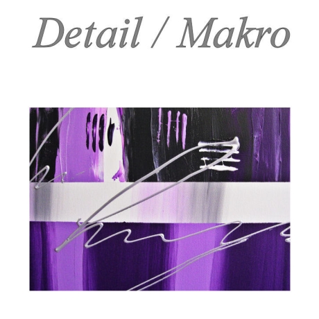 MK1 Art Bild Leinwand Abstrakt Kunst Malerei Acrylbild lila