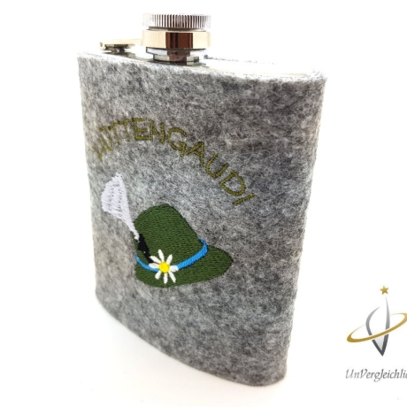 Flachmannhülle * Platzhirsch * Hülle Flachmann Filz Jäger