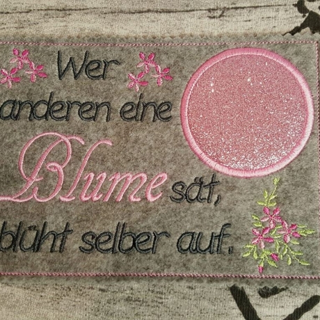 Ferberline Spruch und Mug Rug Blume ab 10x10