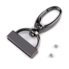 2x Karabinerhaken mit Endstück 25 mm schwarz-silber 