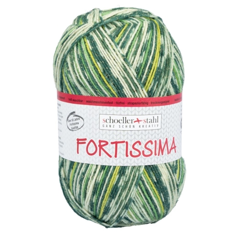 Fortissima color Christmas Glitter 4-fädige Sockenwolle 100g
