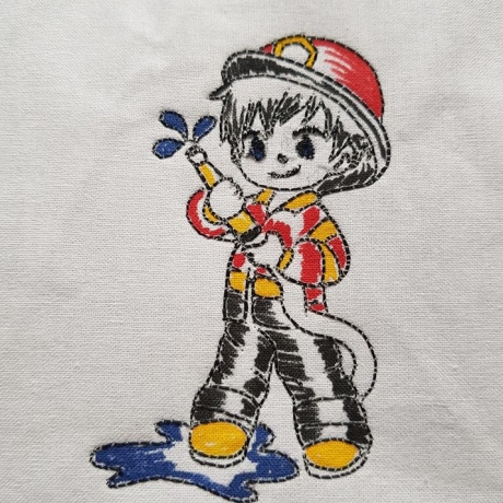 Feuerwehrmann Stickdatei – Ausmalmotiv für Kinder & Regentage