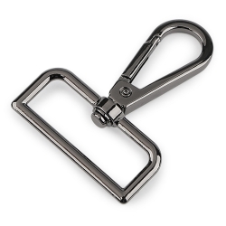 Karabinerhaken 40 / 38 mm schwarz-silber