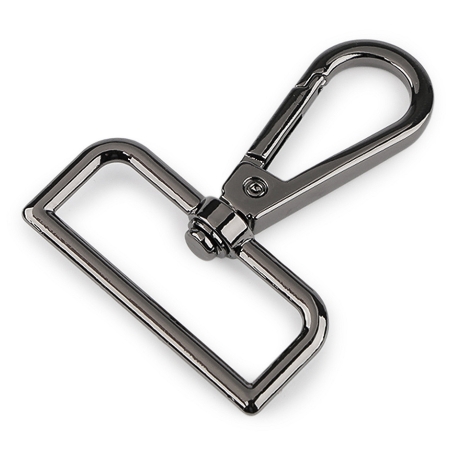Karabinerhaken 40 / 38 mm schwarz-silber
