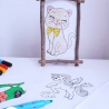 Katze Stickdatei – Ausmalmotiv für Kinder & kreative Regentage