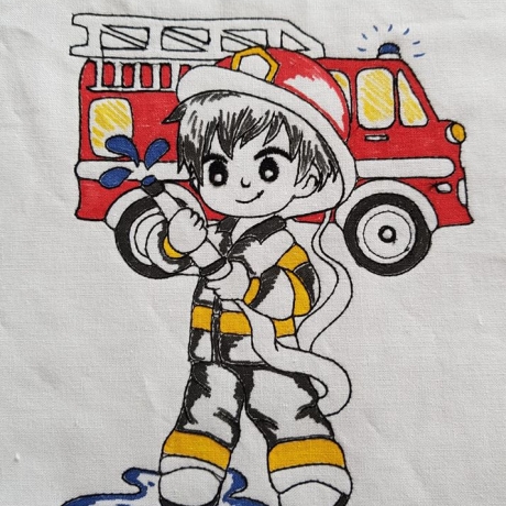 Feuerwehr Stickdatei –Ausmalmotiv für Kinder & kreative Regentage