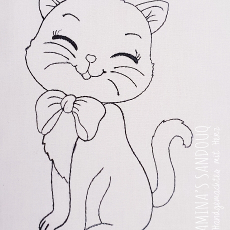 Katze Stickdatei – Ausmalmotiv für Kinder & kreative Regentage