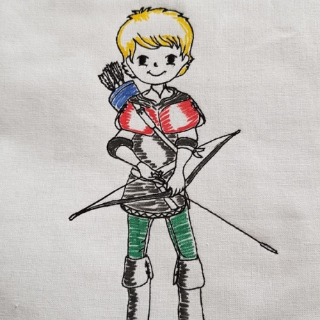 Schütze Stickdatei  Ausmal-Stickdatei für Kinder &bunte Regentage