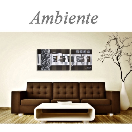 MK1 Art Bild Leinwand Abstrakt Kunst Malerei Acrylbild braun