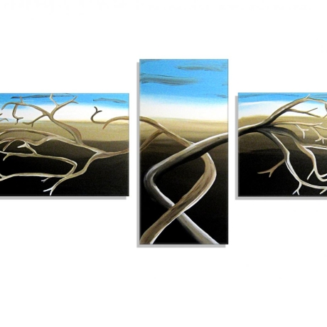 MK1 Art Bild Leinwand Abstrakt Kunst Malerei Acrylbild braun