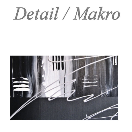 MK1 Art Bild Leinwand Abstrakt Kunst Malerei Acrylbild schwarz 3D