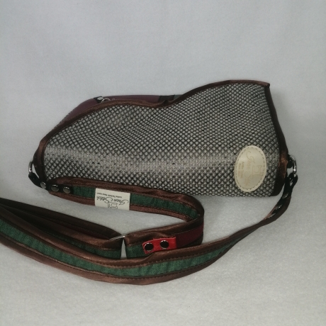 Handtasche rot silber  Unikat Schultertasche Upcycling Qualität